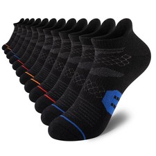 Comfoex Boys Socks Ankle Athletic Cotton Sports 7-10 Years, 6 Pairs Black