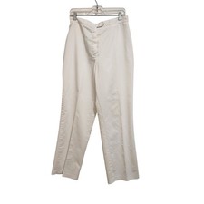 Vintage Tailored Elastic Waist Work High Rise White Trouser Dress Pants Size 16