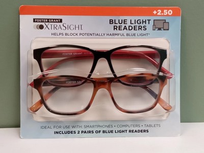 XtraSight by Foster Grant Reading Glasses Kinley  (2 Pack) Blue Light