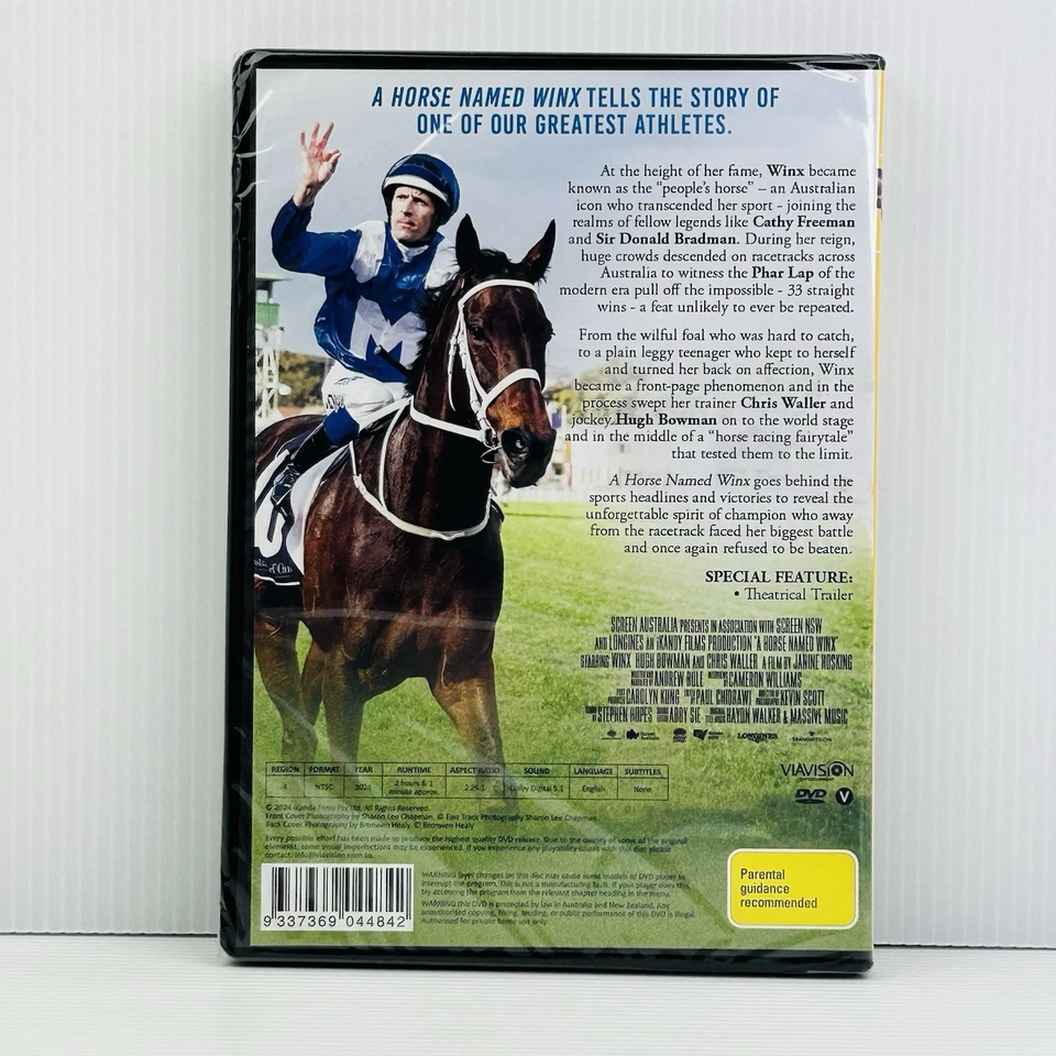A Horse Named Winx 2024 Horse Racing Documentary NTSC Region 4 DVD *Free Postage - image 3 of 4
