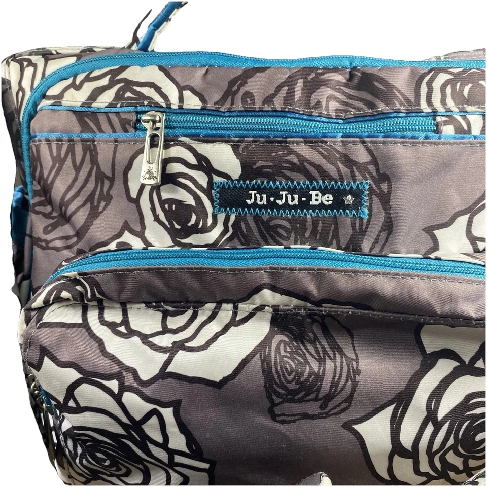 Ju Ju быть цветочный подгузник сумка рюкзак ремни наплечный ремень и пеленальный коврик включены - Изображение 2 из 4