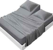 Split Top King Sheet Set for Adjustable Bed 4 Piece Bed Sheet Set Deep Pocket