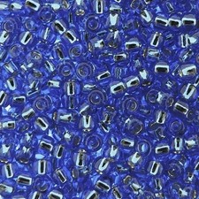 Toho Seed Beads Round Rocaille Size 11/0, 25GM Silver Lined Sapphire Blue