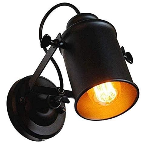 Applique da Parete Vintage Metallo Nero Regolabile 180° E27 Retro