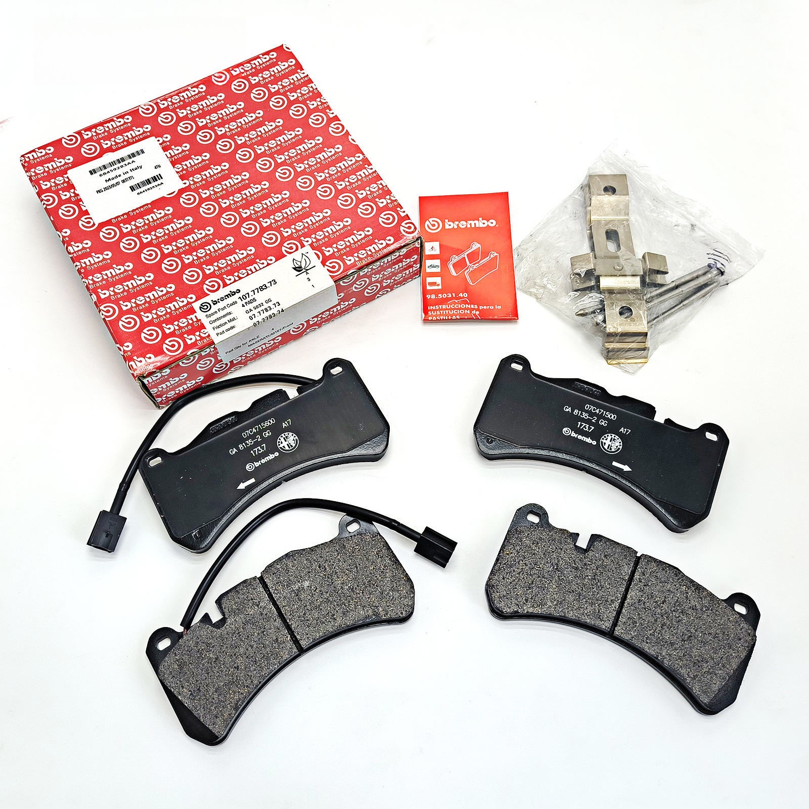 Alfa Romeo Giulia,Stelvio Quadrifoglio MASERATI REAR Brake Pads kit 68459283AA 