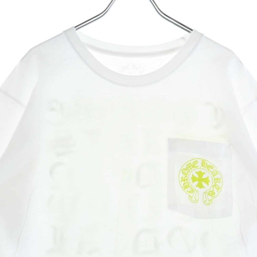 CHROME HEARTS Neon Yellow CH Logo Tee Neo Front Horseshoe English Back Used 906b thumbnail 3