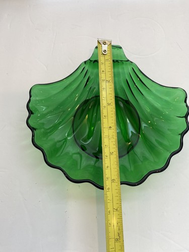 Anchor Hocking Forest Green Vintage Scallop Shell Dish - Picture 5 of 7