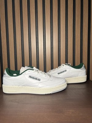 Reebok Club C 85 Leather Chalk Dark Green Men's Size 8 Sneakers