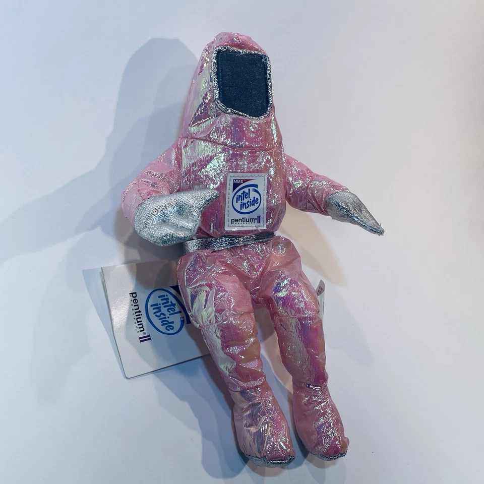 INTEL INSIDE 1997 Metallic Pink Pentium II Space ASTRONAUT Beanie Vintage W/ Tag - Image 2 of 4