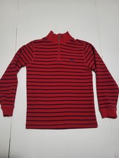 (#L1)  Chaps Ralph Lauren Quarter Zip Sweater Size Kids M (10-12) Red/ Blue 