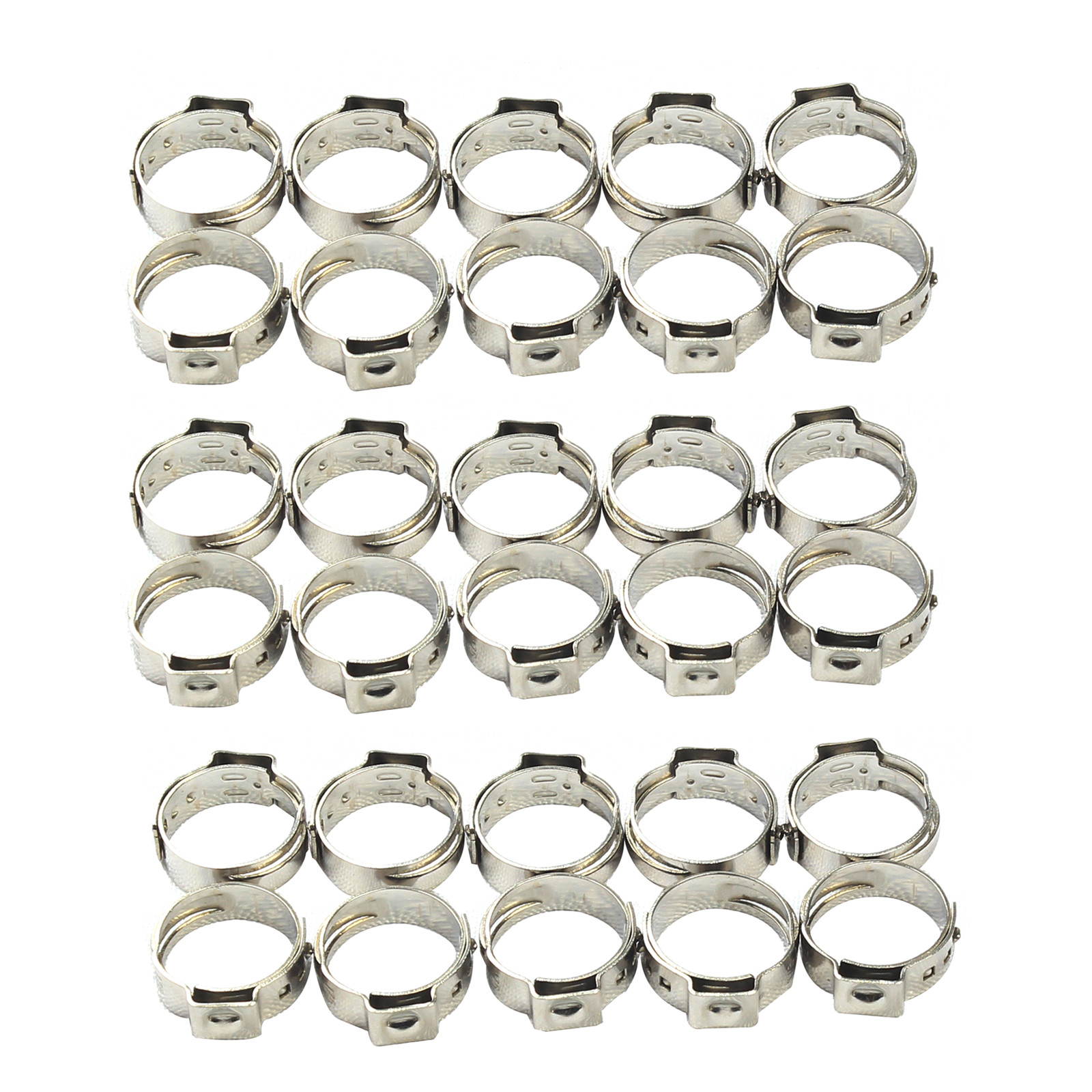 1/2 inch PEX Stainless Steel Clamp Cinch Rings Crimp Pinch Fitting 30 pcs