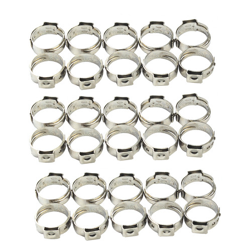 1/2 inch PEX Stainless Steel Clamp Cinch Rings Crimp Pinch Fitting 30 pcs