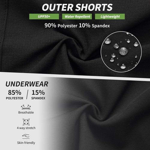 WOSAWE Multibolsillos Ajuste Suelto MTB Ciclista Shorts Bicicleta Shorts Forrados - Imagen 3 de 16