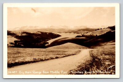 RPPC Big Horn Range From Muddy Pass Yellowstone VINTAGE Postcard EKKP 1904-1950