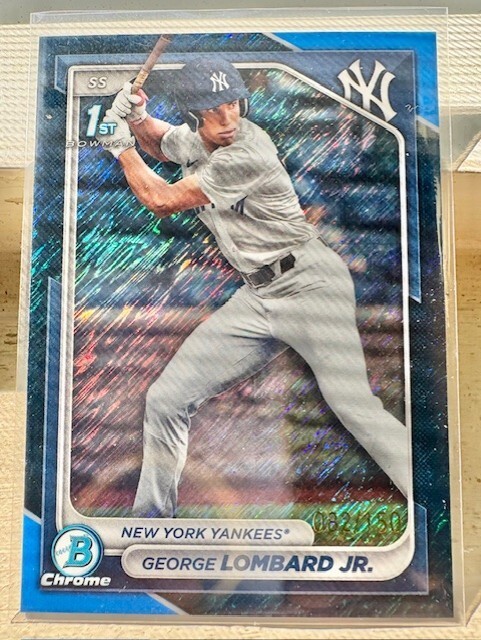 2024 Bowman Chrome - George Lombard Jr. 1ST BOWMAN /150 BLUE SHIMMER COLOR MATCH