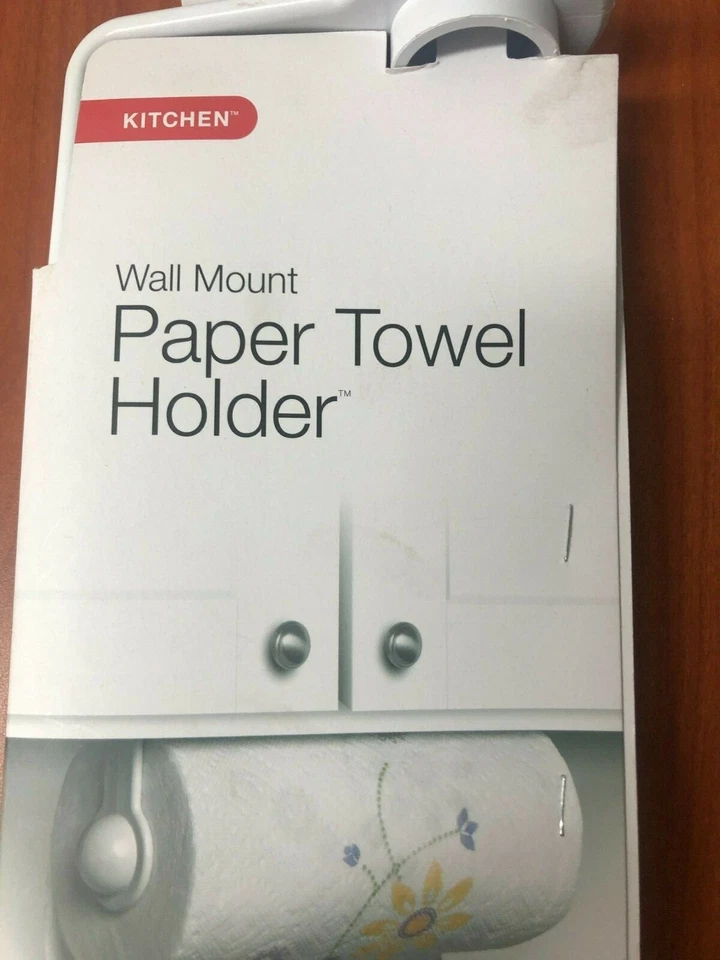 Toallero de papel de montaje en pared Spectrum fácil instalación, debajo del gabinete de cocina Foto 2 de 4