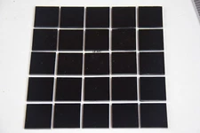 0100.30 - 25 PIECES 1/2" x 1/2" BLACK BULLSEYE 3mm THICK GLASS 90 COE