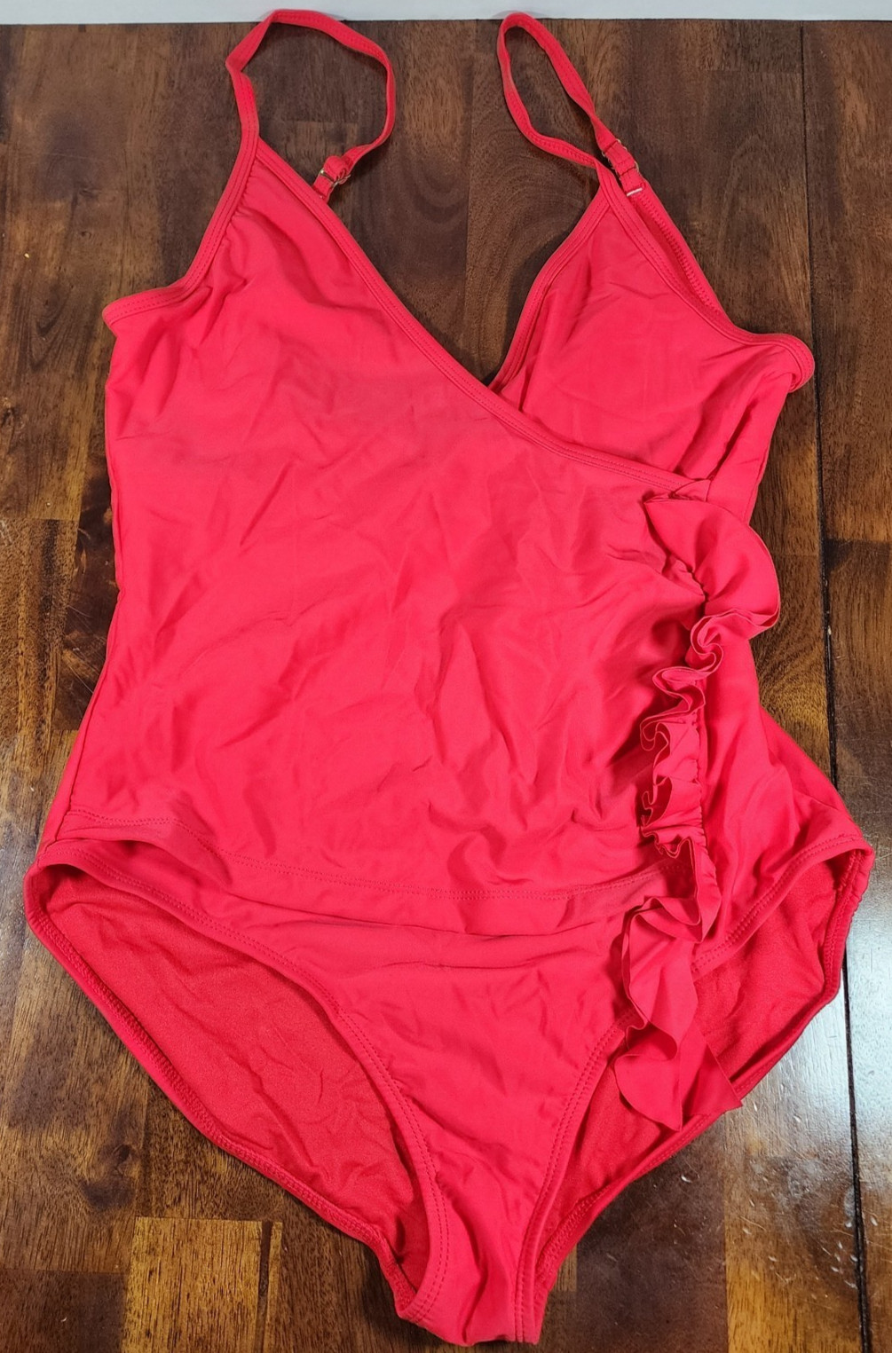 Rachel Roy Solid Ruffle Side One piece Swimsuit R… - image 1