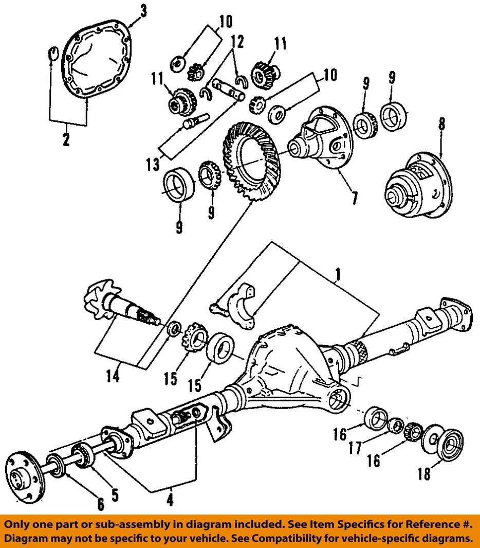 FORD OEM 84-11 Aerostar Rear Suspension Axle Housing-Bearing Left 