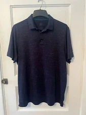 Champion Golf Polo Shirt Mens Large C9 Wicking Dark Blue MultiColor Stripes
