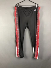 Champion Chicago Bulls High Split Side Snap Joggers Polyester Men Size L Black