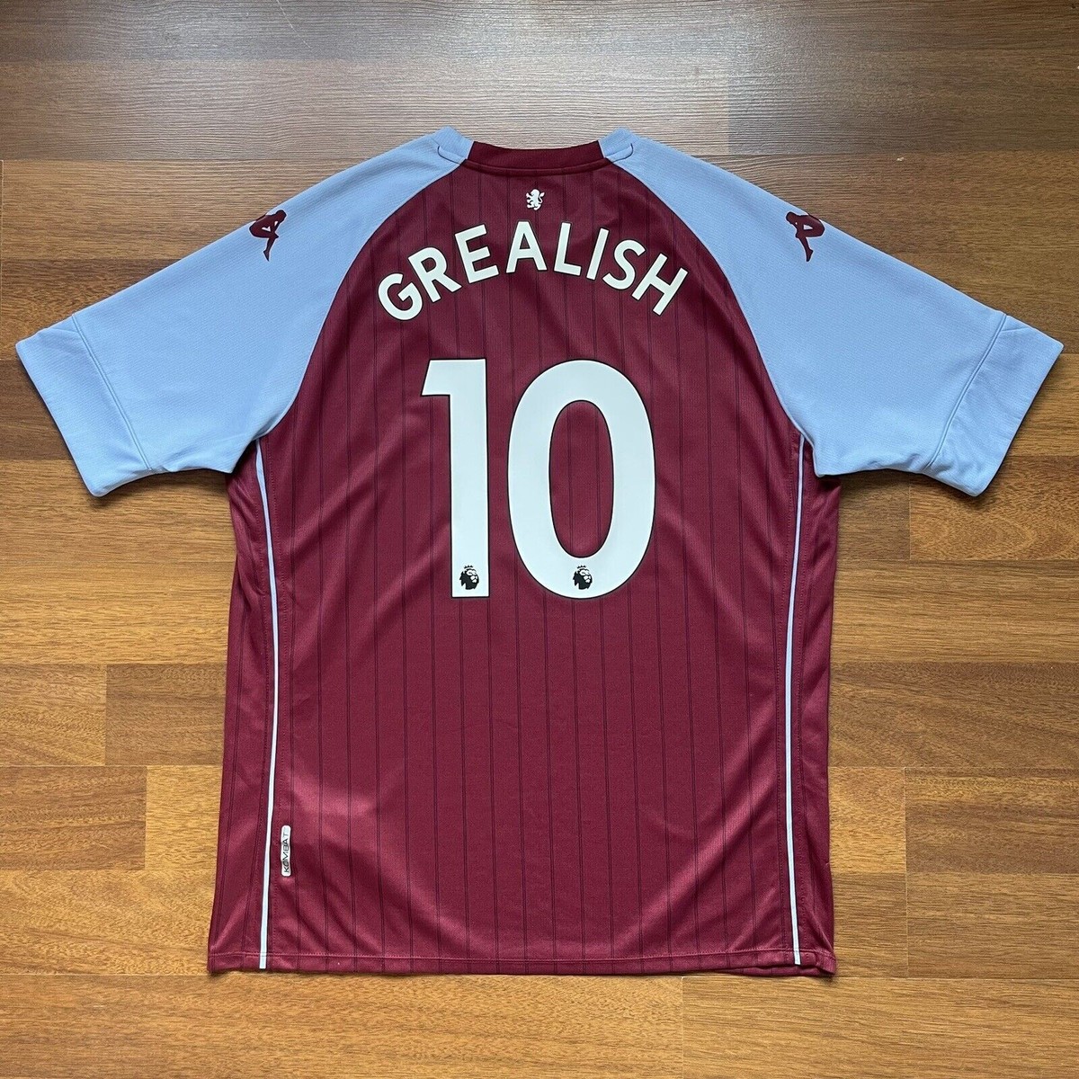 Aston Villa Kappa シャツ Grealish 10 S Men's 2020/21 Kappa Aston Villa Grealish #10 Player Issued