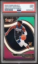 2020-21 Select Anthony Edwards Green White Purple Courtside Rookie #300 PSA 9 RC