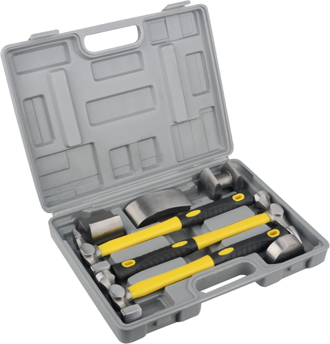 7Pcs Auto Body Repair Kit, Craft Panel Beating Hammer and Dolly Set Hammer Dent - Picture 4 of 12