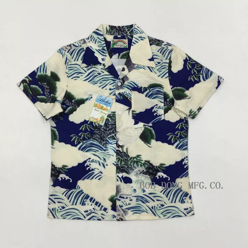 Vintage Retro Aloha Hawaii Shirts Mens Short Sleeve Printed