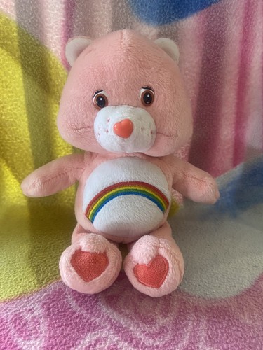 8" PLUSH PINK CHEER RAINBOW COLLECTIBLE CARE BEAR 1980s RETRO BABY BOY GIRL TOY