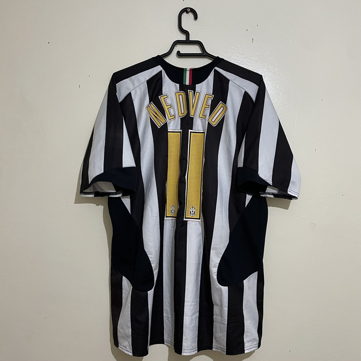 【希少】ユベントス 2005シーズン ユニフォーム ネドベド XXL Juventus 2005 2006 NEDVED Authentic Home Jersey Nike Rare
