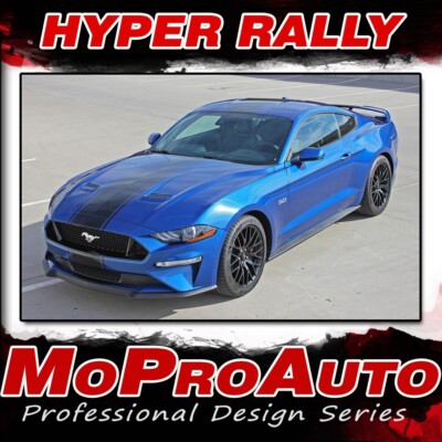 2018-2023 Ford Mustang Racing Stripes Center Wide Vinyl Graphic Decal Kit RALLY