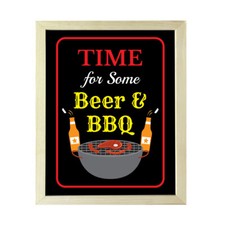 Designs ByLITA Time For Some Beer BBQ, Framed Wall Art Print