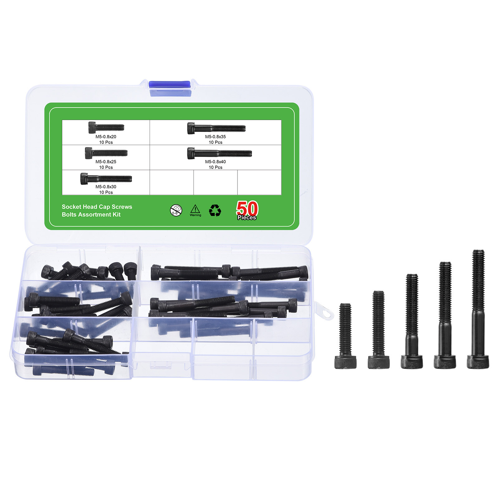 Hex Socket Bolts Kits (M5), Grade 12.9 Drive Screw Kits, Black
