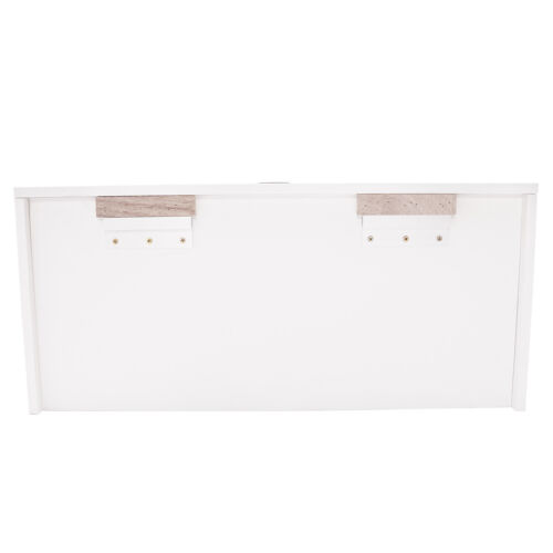 White Wall Mounted Desk with 28 Inch Surface & Pull Out Drawer Wall Organizer US - Picture 13 of 18