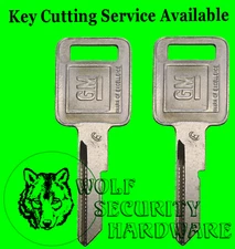 Lot of 2 Buick Caddy Chevy GMC Olds Pontiac OEM GM Logo E Ignition Key Blank