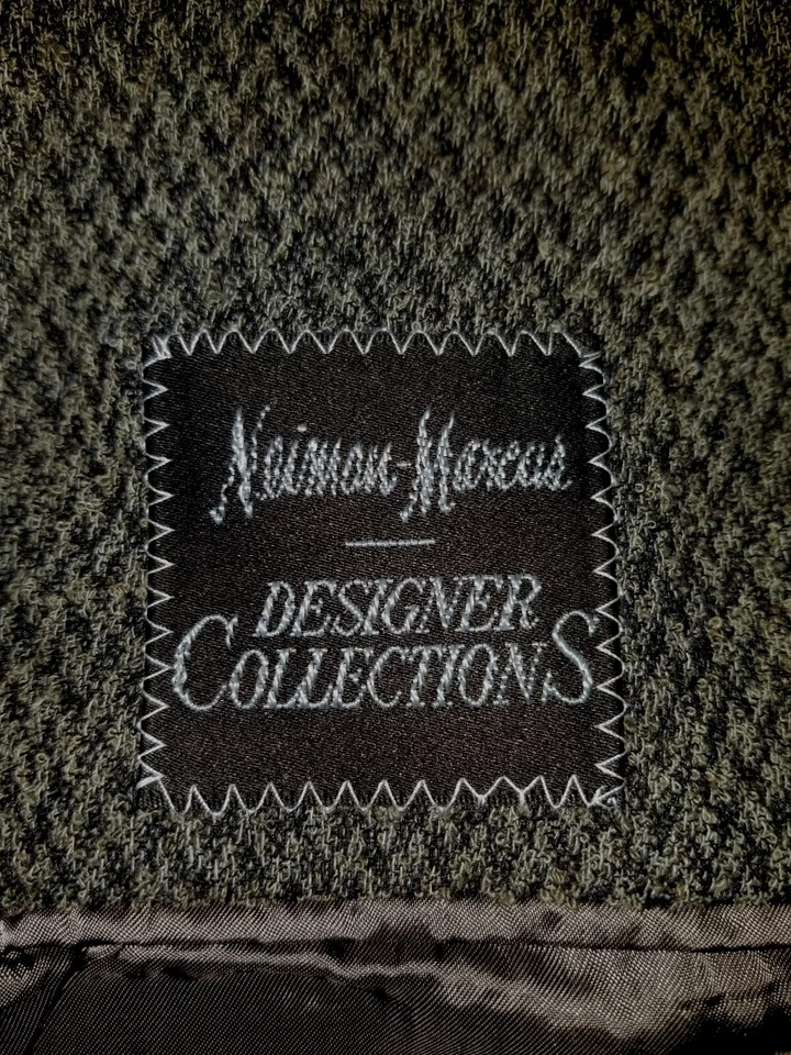 Chaqueta Blazer Abrigo Deportivo Vintage 44S G. Armani Lana Marrón Chevron Crepe Tweed Foto 4 de 4