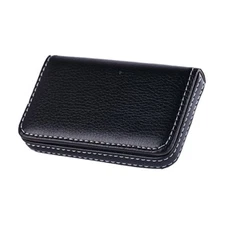 PU Leather Business Card Holder – Professional Pocket Wallet w/ Magnetic Closure