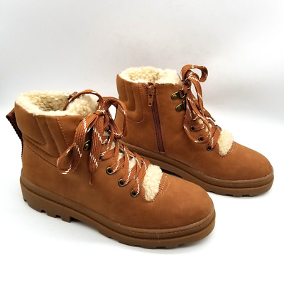 Nordstrom Rack Womens Chiara Brown Round Toe Lace Up Snow Boots Size 6 M