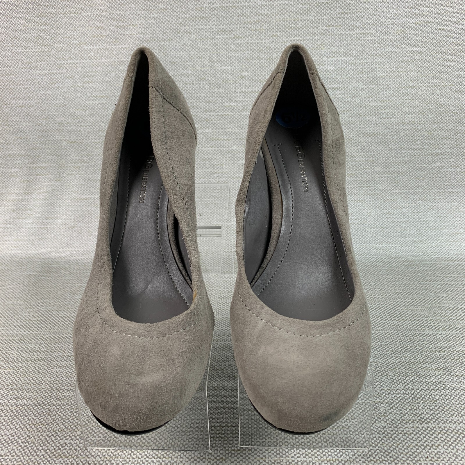 BCBGeneration Pumps Gray Leather Suede Round Toe … - image 5