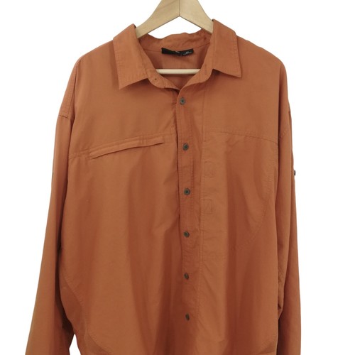 Mountain Hardwear Long Sleeve Vented Fishing Shirt Size XXL Button Up Orange - Picture 5 of 10