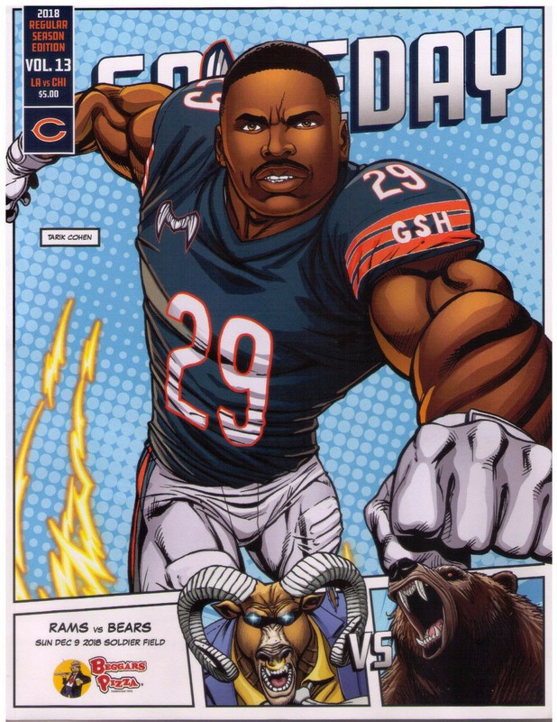 Chicago Bears 2018 Game Day Program Week 14 Vs Los Angeles Rams Tarik Cohen 