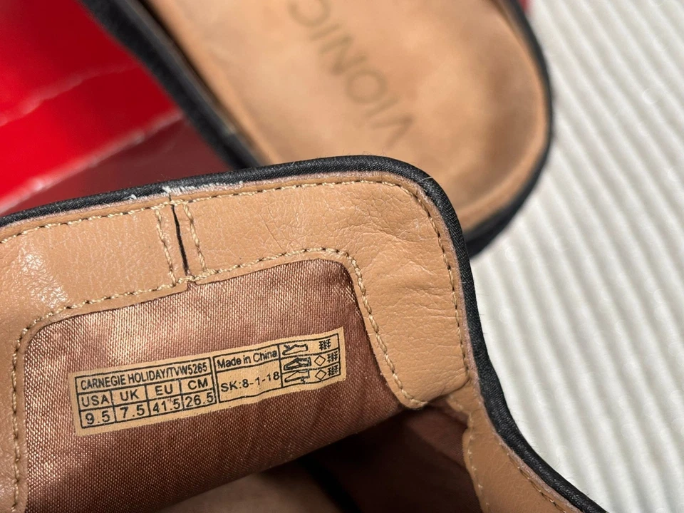 Vionic Carnegie Holiday Mules Terciopelo Edición Limitada Mujer Talla 9.5M Negro Foto 4 de 4