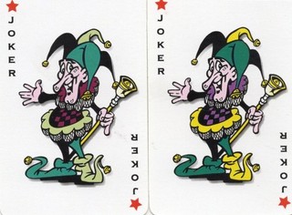 Pair of RARE MODERN "Jokers in Diff. Colours CHECK YOURS" JOKER Play Cards #80