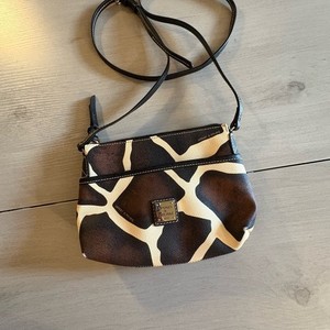 Dooney & Bourke Giraffe Print Crossbody Bag 9"x7"