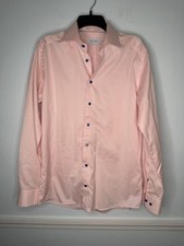 Eton Dress Shirt Mens 39 15.5 Pink Slim Fit 100 Cotton Burton Front