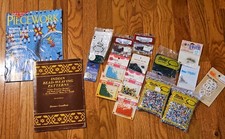Lot Of Sead Beads, Beading Guides, Misc Craft Supplies. Multiple Colors.