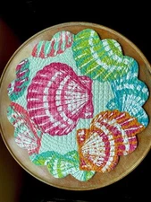 C&F Enterprises One Quilted Reversible Placemat “Merritt Island” Bright Seashell