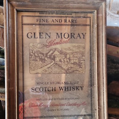 Glen Moray Glenlivet Distillery Sign Single Highland Malt Scotch Whisky Framed
