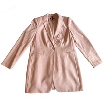 Tommy Hilfiger Blush Pink Blazer Womens 12 Elbow Patch Preppy Career Jacket